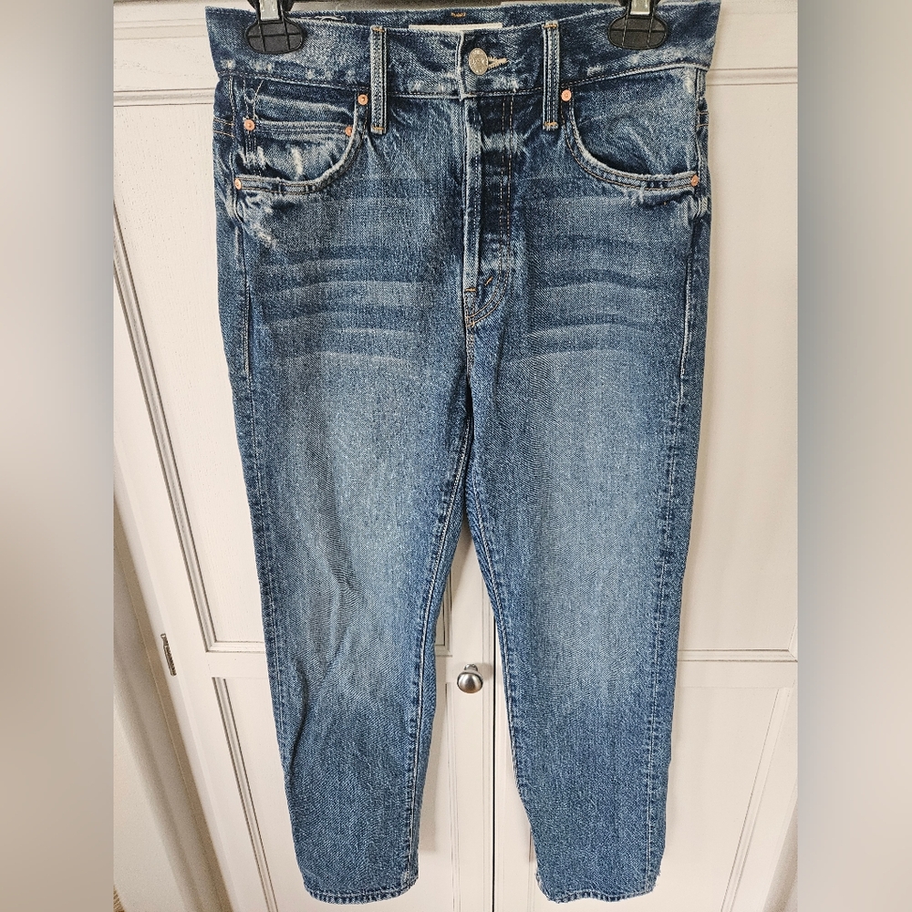 MOTHER Superior High Waisted Hiker Hover Life of Daniel Straight Jeans Womens 25